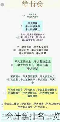 会计学排名一览