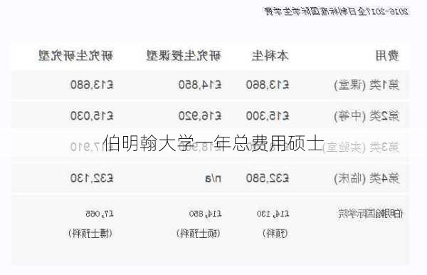 伯明翰大学一年总费用硕士