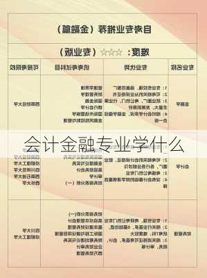 会计金融专业学什么