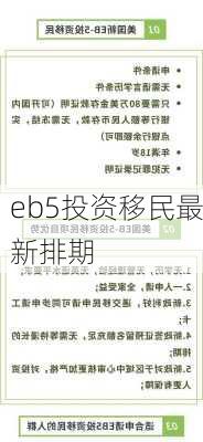 eb5投资移民最新排期