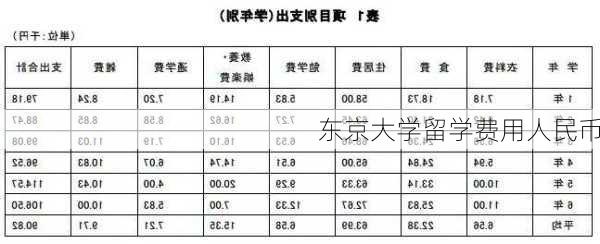 东京大学留学费用人民币