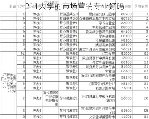 211大学的市场营销专业好吗