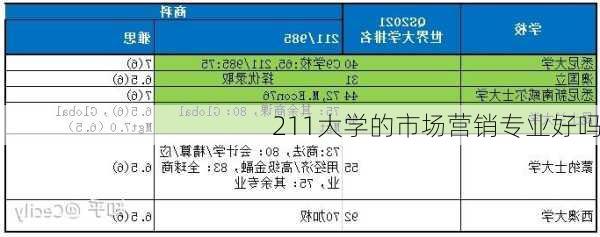 211大学的市场营销专业好吗