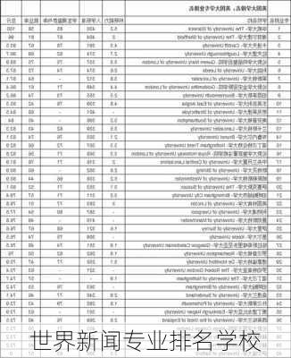 世界新闻专业排名学校