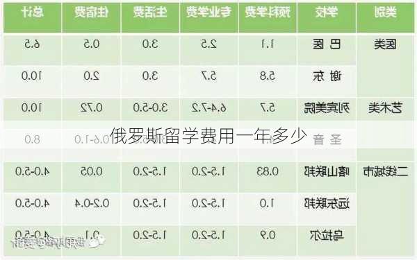 俄罗斯留学费用一年多少