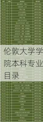 伦敦大学学院本科专业目录