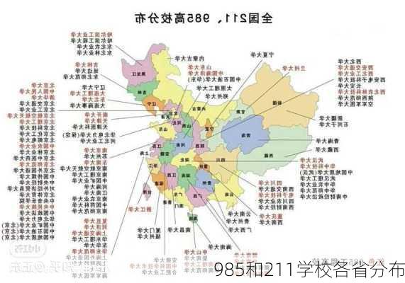 985和211学校各省分布