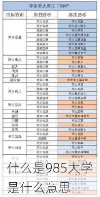 什么是985大学是什么意思