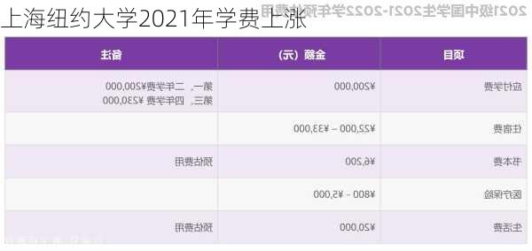 上海纽约大学2021年学费上涨