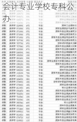 会计专业学校专科公办