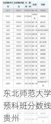 东北师范大学预科班分数线贵州