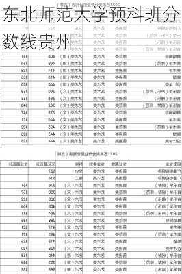 东北师范大学预科班分数线贵州