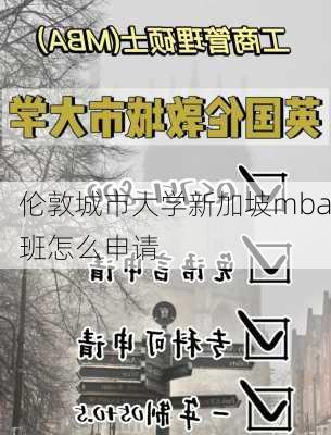 伦敦城市大学新加坡mba班怎么申请