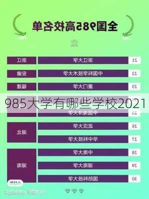 985大学有哪些学校2021