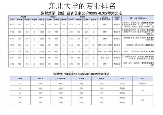 东北大学的专业排名