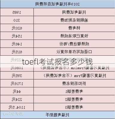 toefl考试报名多少钱