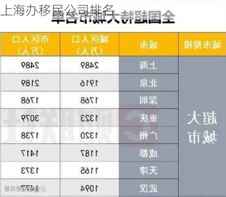 上海办移民公司排名