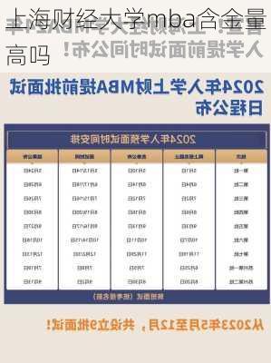 上海财经大学mba含金量高吗