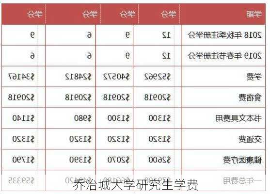 乔治城大学研究生学费