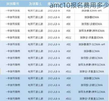 amc10报名费用多少