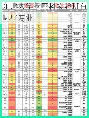 东北大学的工科实验班有哪些专业