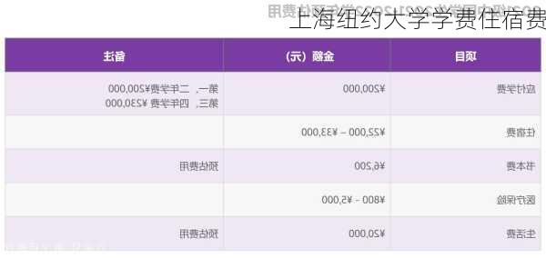 上海纽约大学学费住宿费