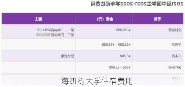 上海纽约大学住宿费用