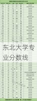 东北大学专业分数线