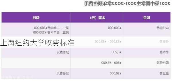 上海纽约大学收费标准