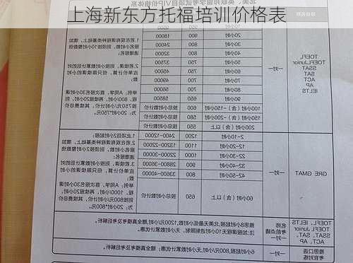 上海新东方托福培训价格表