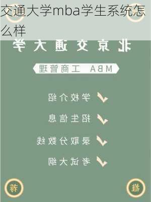 交通大学mba学生系统怎么样