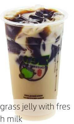 grass jelly with fresh milk