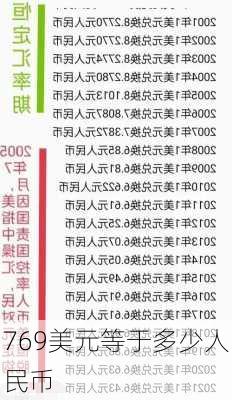 769美元等于多少人民币