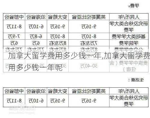 加拿大留学费用多少钱一年,加拿大留学费用多少钱一年呢