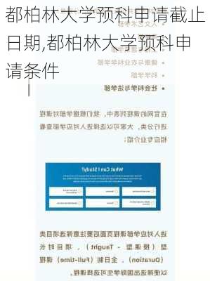 都柏林大学预科申请截止日期,都柏林大学预科申请条件