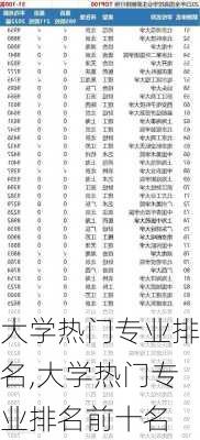 大学热门专业排名,大学热门专业排名前十名