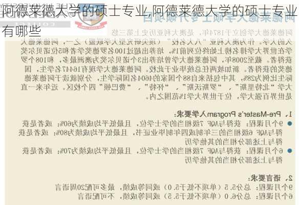 阿德莱德大学的硕士专业,阿德莱德大学的硕士专业有哪些