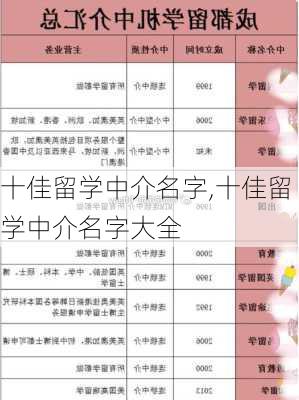 十佳留学中介名字,十佳留学中介名字大全