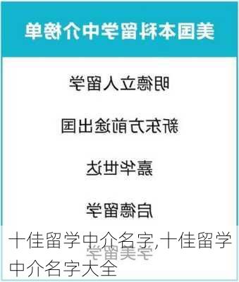 十佳留学中介名字,十佳留学中介名字大全