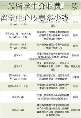 一般留学中介收费,一般留学中介收费多少钱