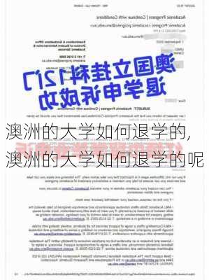 澳洲的大学如何退学的,澳洲的大学如何退学的呢