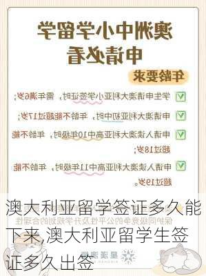 澳大利亚留学签证多久能下来,澳大利亚留学生签证多久出签