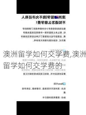 澳洲留学如何交学费,澳洲留学如何交学费的