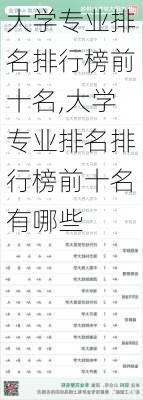 大学专业排名排行榜前十名,大学专业排名排行榜前十名有哪些