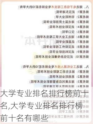 大学专业排名排行榜前十名,大学专业排名排行榜前十名有哪些