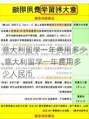 意大利留学一年费用多少,意大利留学一年费用多少人民币