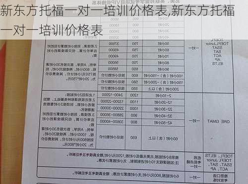 新东方托福一对一培训价格表,新东方托福一对一培训价格表