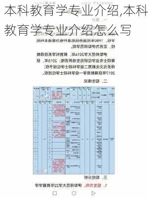 本科教育学专业介绍,本科教育学专业介绍怎么写