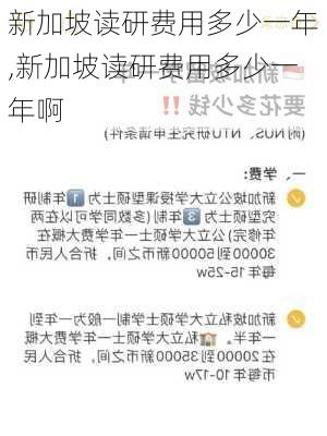 新加坡读研费用多少一年,新加坡读研费用多少一年啊