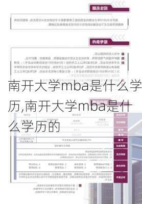 南开大学mba是什么学历,南开大学mba是什么学历的